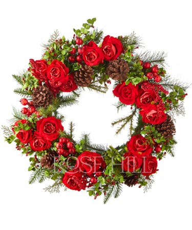 Mixed Rose and Pine Cone Holiday Decor