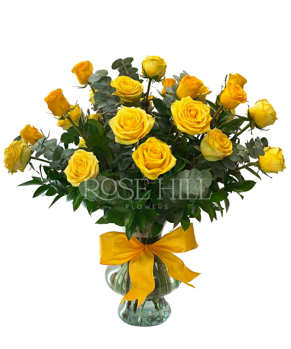 Two Dozen Ultimate Yellow Roses Rose Hill Flowers Nashville TN