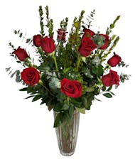 Dozen Red Valentine Roses - in 12