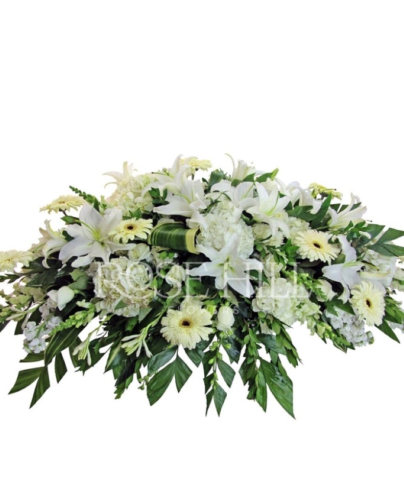 Pure White Casket Spray | Rose Hill Florist Nashville TN