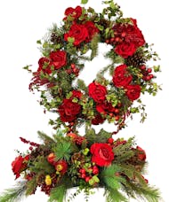 Mixed Rose and Pine Cone Holiday Decor