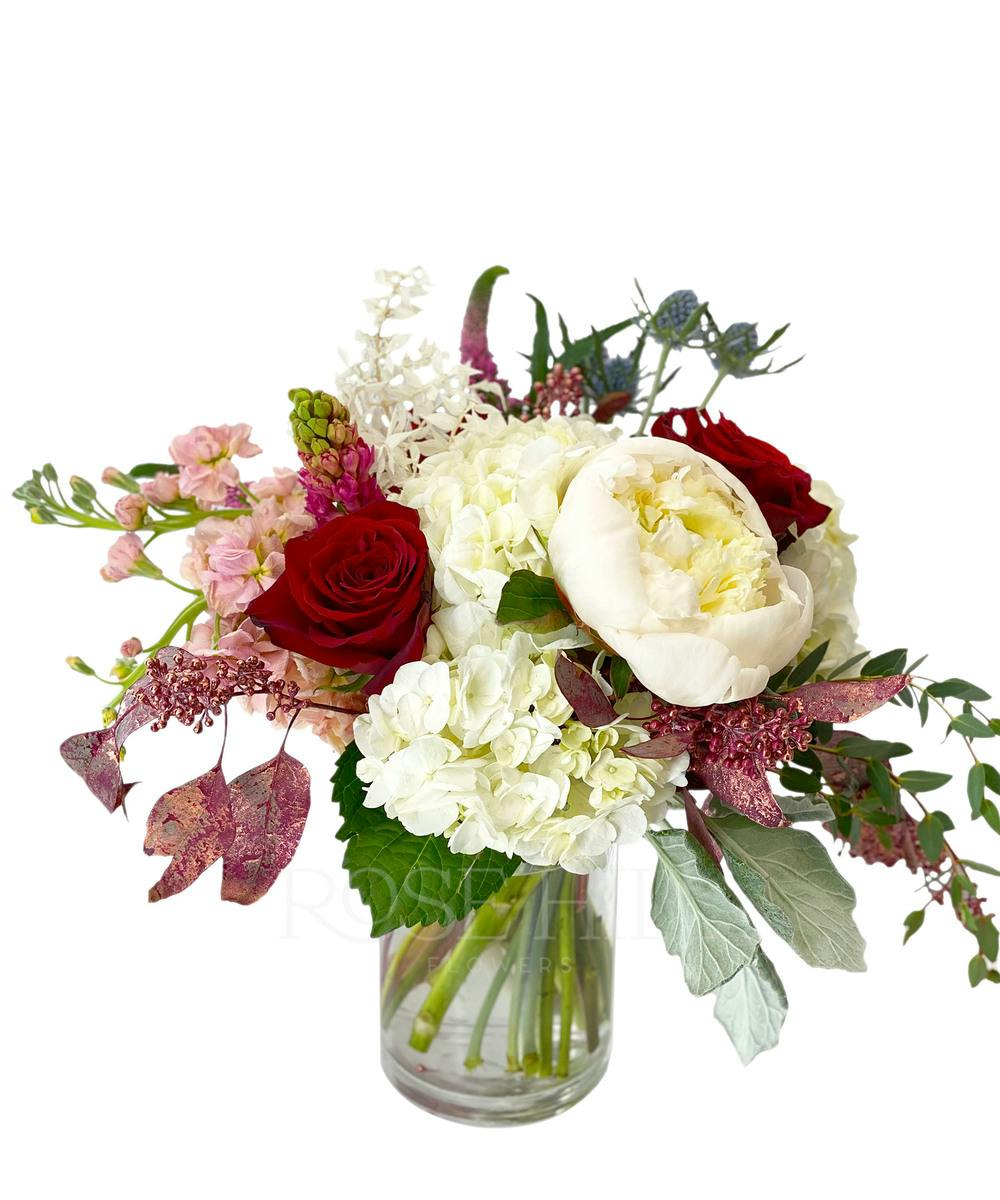 Rose' All Day Peonies & Roses Bouquet Nashville Flower Delivery
